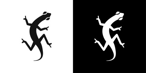 Lizard icon Symbol mark in filled style