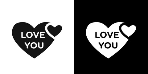 Love you icon Symbol mark in filled style