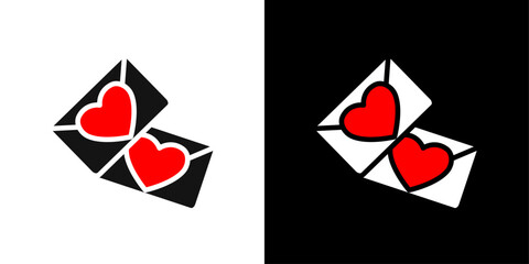 love envelope icon Symbol mark in filled style