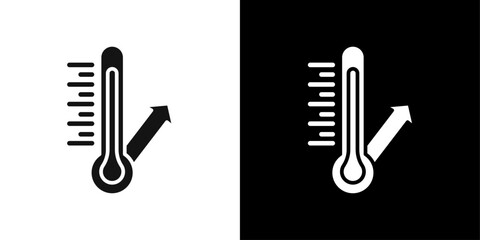 Meterology thermometer measuring icon Symbol mark in filled style