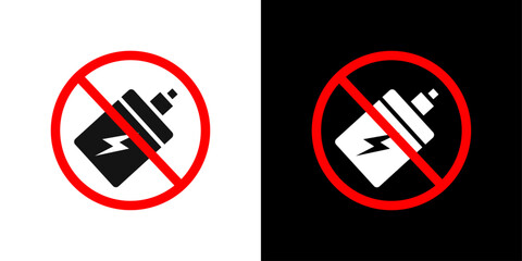 No Electronic Vaping icon Symbol mark in filled style