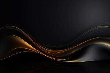 Abstract black and gold wave background.