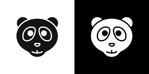 panda icon Symbol mark in filled style