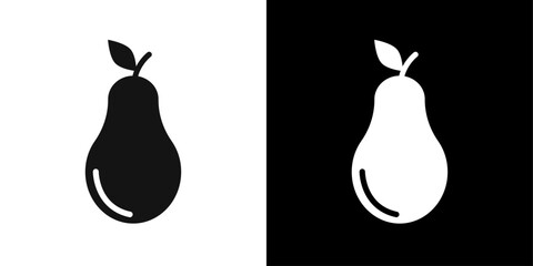 Pear icon Symbol mark in filled style