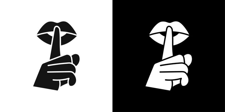 Please do quite pssst icon Symbol mark in filled style