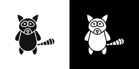 Fototapeta premium racoon icon Symbol mark in filled style