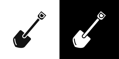 Shovel icon Symbol mark in filled style