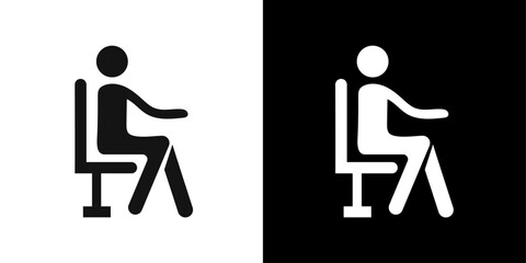 sitting icon Symbol mark in filled style