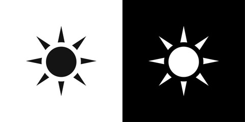 Sun icon Symbol mark in filled style