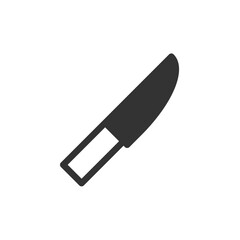 Knife tool silhouette illustration. Kitchen equipment symbol. Isolated sign. Vector icons in flat style