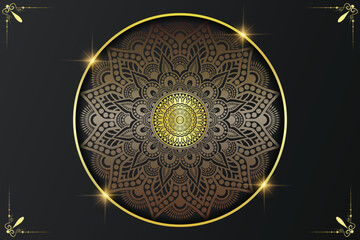 Luxury ornamental mandala background with golden arabesque patterns, element for invitation, meditation poster, yoga, wedding, book cover, cover page, luxury mandala art illustration vector art