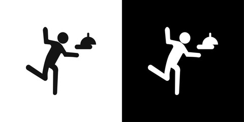 waiter falling icon Symbol mark in filled style
