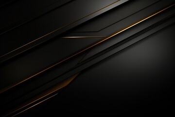 Abstract black background with gold lines.