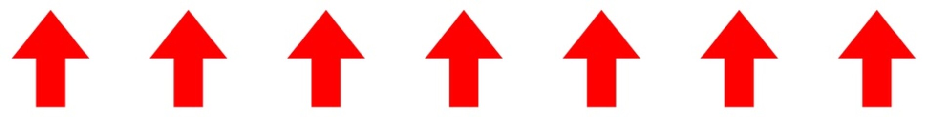 Red ups direction arrows sign horizontal stripe background. Horizontal long tape with red sign flow direction 