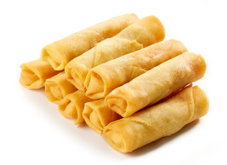 fried springrolls isolated on white