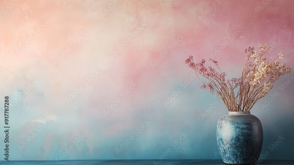 Poster a gradient wall in a studio, blending soft hues seamlessly, creating an inspiring and artistic backd