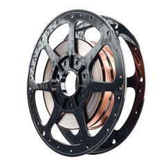 Obraz premium Isolated Film Reel Isolated on Transparent or White Background, PNG