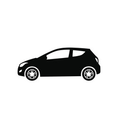 Compact city car icon. Side View. Vector illustration