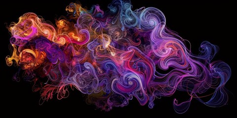 Obraz premium A brain forming intricate, colorful patterns, representing the complexity and beauty of neural connections and the brilliance of human thought