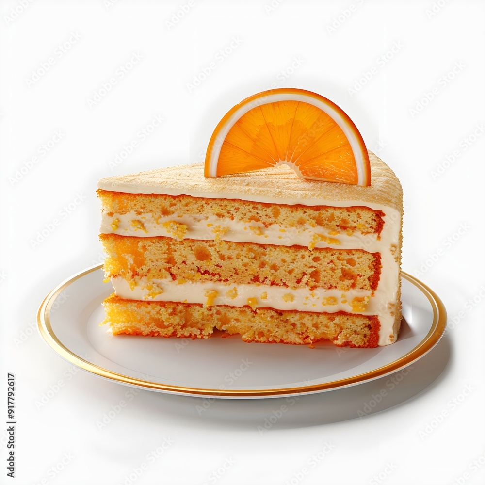 Canvas Prints slice of orange cake with orange slice on top