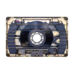 VHS Cassette Tape Front View Isolated on Transparent or White Background, PNG