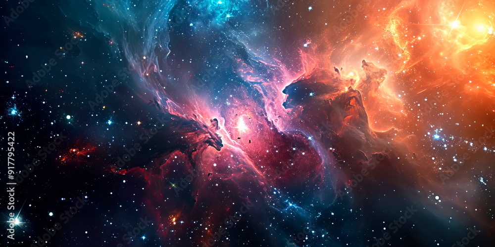 Canvas Prints magic color galaxy. infinite universe and starry night.