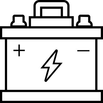 recommend clip art: Car battery icon vector. Energy power accumulator. Automotive charge sign. Auto battery symbol isolated on transparent background. Electric auto lithium iron storage battery in black Outline style.