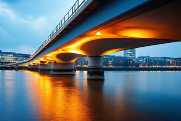 Fototapeta premium Illuminated Bridge over River Thames