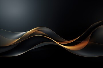 Abstract black and gold wave background.