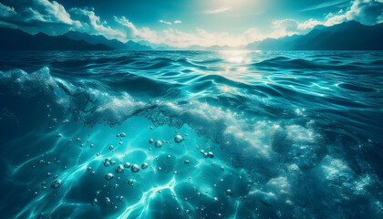 Aqua blue sea water background