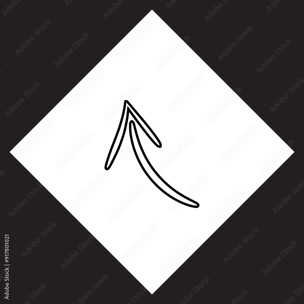 Aufkleber curved arrow icon vector. arrow pointer logo design. arrow up vector icon illustration in rhombus is