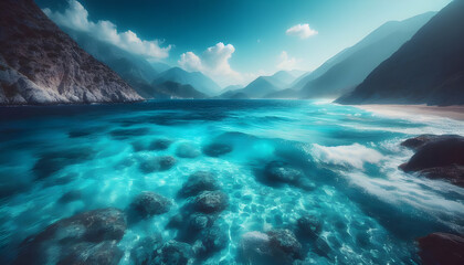 Aqua blue sea water background