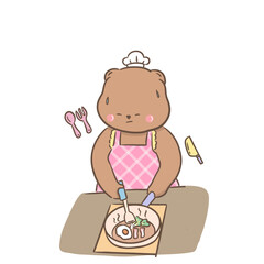 a little bear with momy