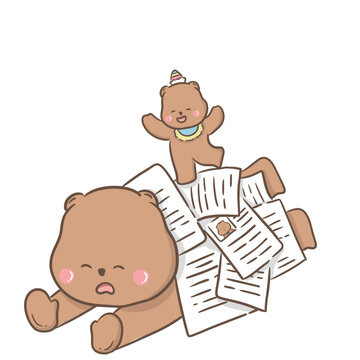 a little bear with momy