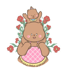 a little bear with momy