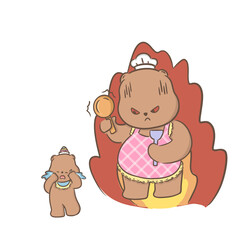 a little bear with momy