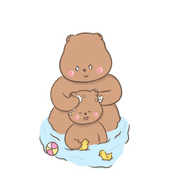 a little bear with momy