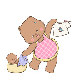 a little bear with momy