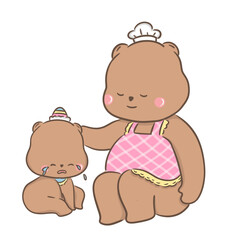 a little bear with momy