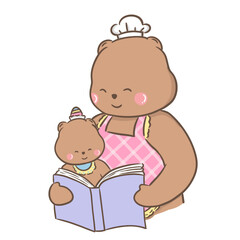 a little bear with momy