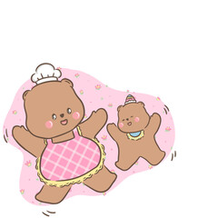 a little bear with momy