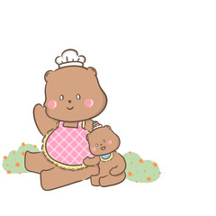 a little bear with momy
