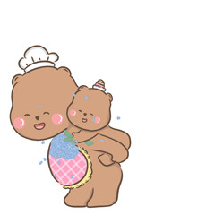 a little bear with momy