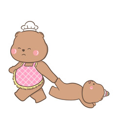 a little bear with momy