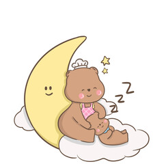 a little bear with momy