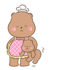 a little bear with momy