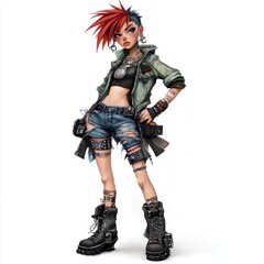 Punk Rock Girl Illustration