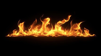 Fototapeta premium Fiery Orange Flames Dancing Against a Black Background