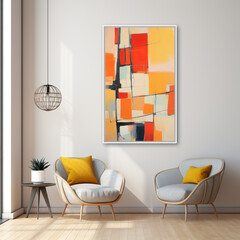 Abstract Art Painting in a Modern Living Room