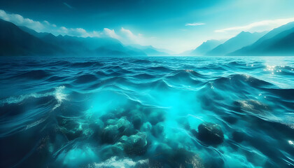 Aqua blue sea water background